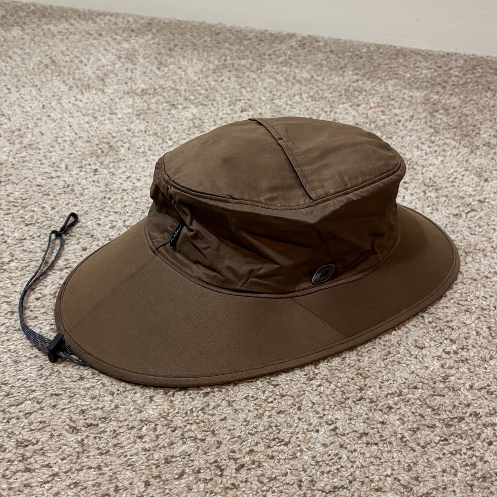 Kuhl Sun Blade Hat Brown Size Small S/M Wide Brim Chin Strap Hiking Fishing